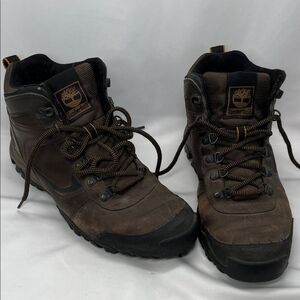 Brown Leather Timberland Men's Work Boots